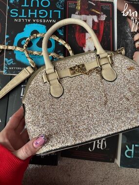 Aldo Gold Glitter Mini Satchel